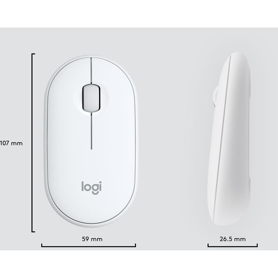 Logitech MK470 Slim Wireless Keyboard and Mouse Combo in white with ultra-thin keyboard and compact mouse