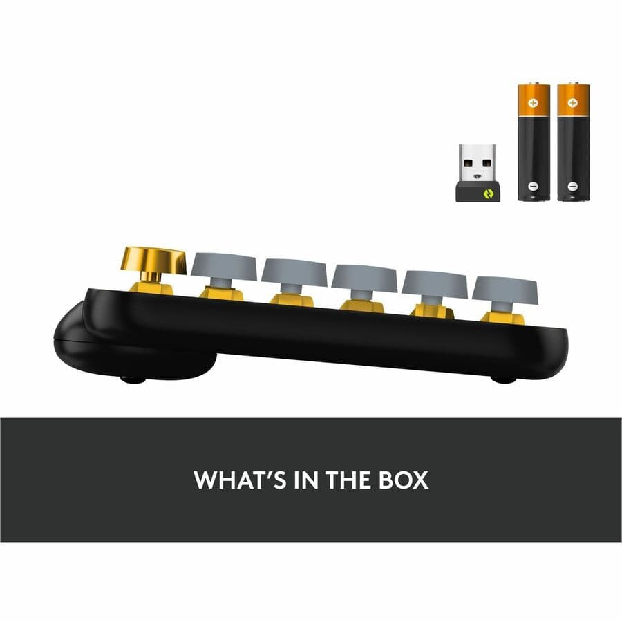 Logitech POP Keys wireless mechanical keyboard in yellow with dedicated emoji keys