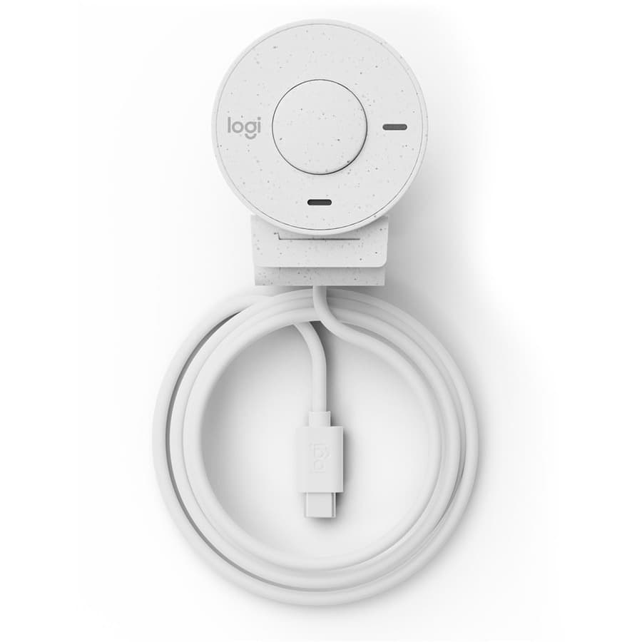 Logitech Brio 300 webcam in off-white for clear Full HD video calls