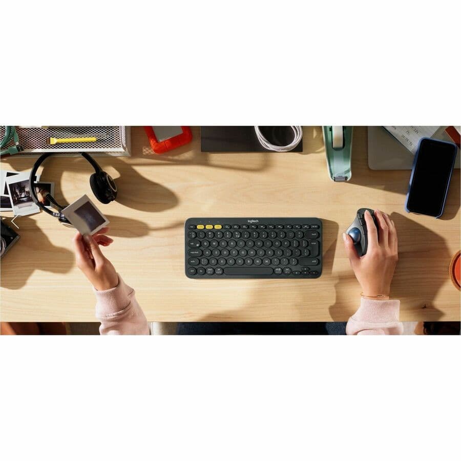 Logitech ERGO M575 wireless trackball mouse in black for ergonomic desktop navigation