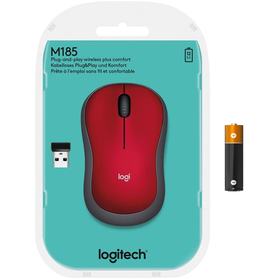 LOGITECH WIRELESS MOUSE M185 - RED view 10