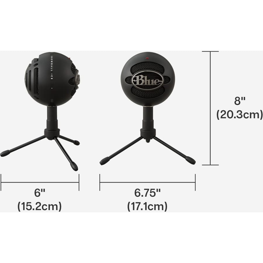 Blue Snowball Ice black USB desktop microphone for conferencing and voice recording