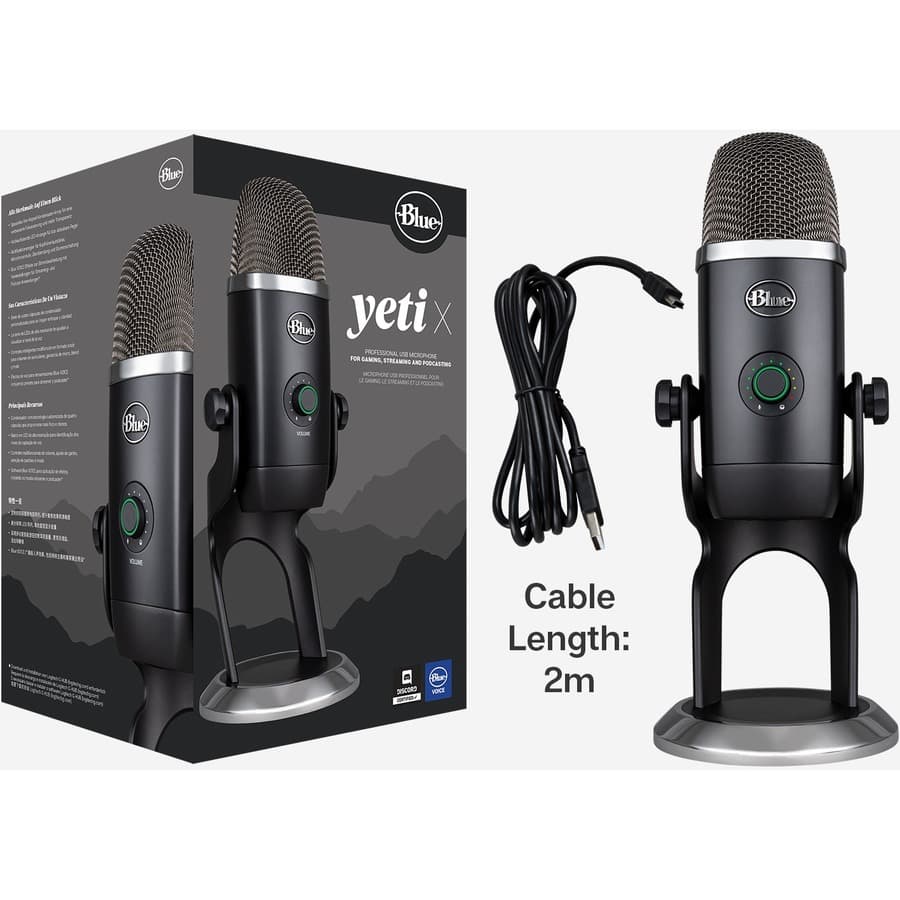 Logitech Yeti X Dark Gray desktop USB microphone for streaming and podcasting