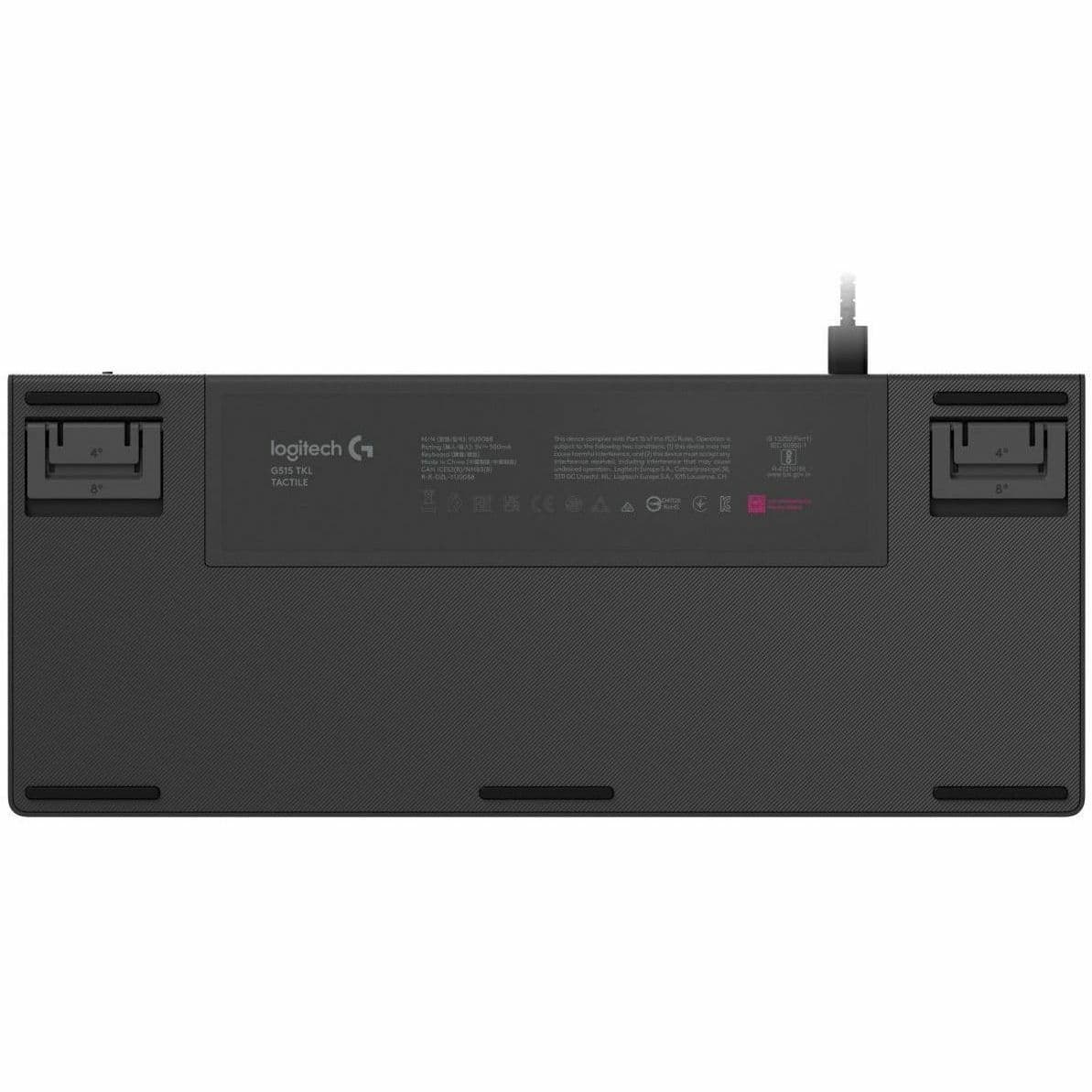 Logitech G515 TKL Tactile Black tenkeyless mechanical keyboard with low-profile black design