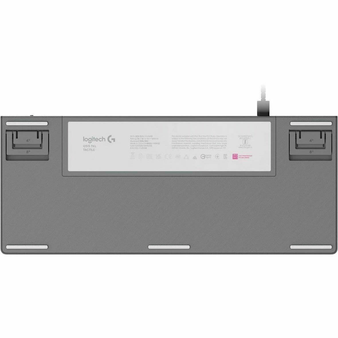 LOGITECH G515 TKL WIRED GAMING KEYBOARD - WHITE - TACTILE - US view 12