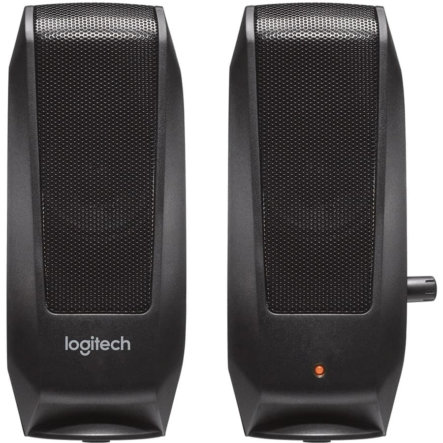 Logitech LA S120 2.0 desktop speakers in brown box packaging for USB-powered PC audio