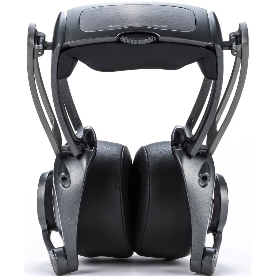 Black Blue Mix Fi studio headphones with over-the-ear binaural earcups and built-in audiophile amp