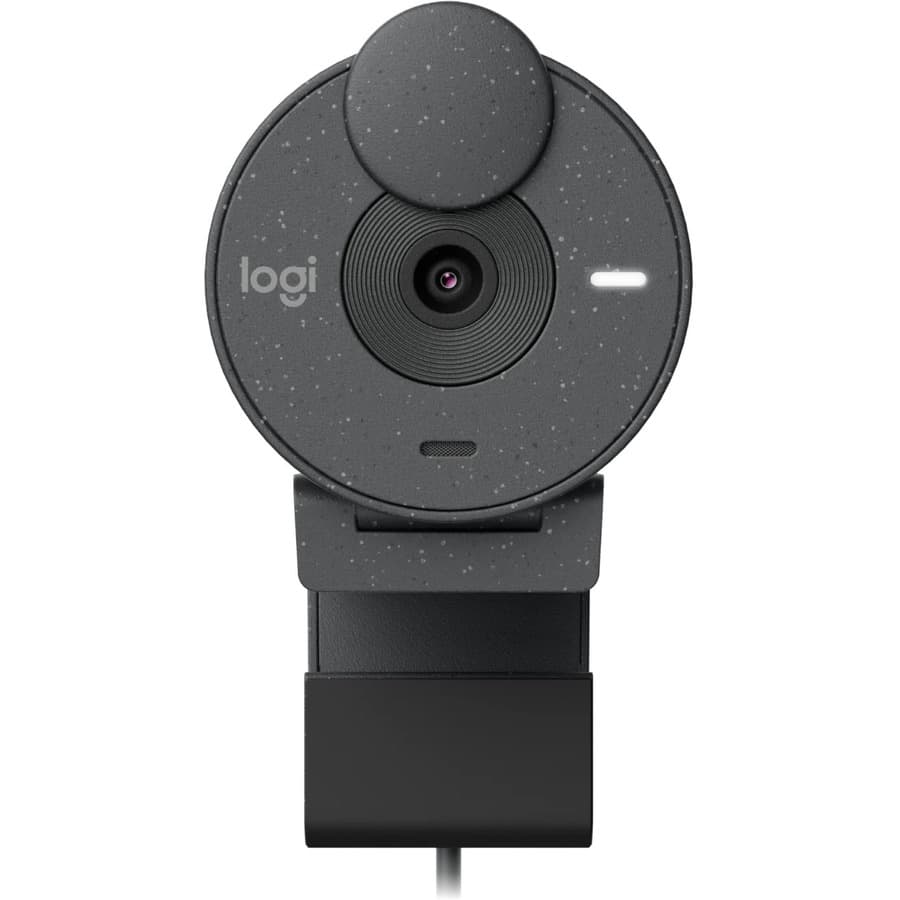 Logitech Brio 305 1080p black webcam with clip mount and USB-C connection