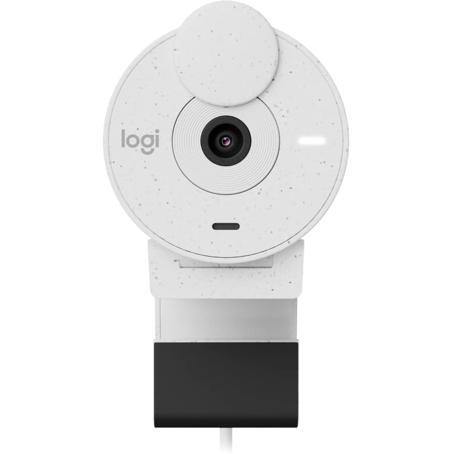Logitech Brio 300 Off-White USB-C webcam with 1080p video and built-in microphone