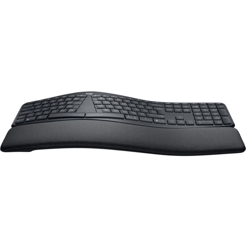 Logitech ERGO K860 Business ergonomic wireless keyboard in graphite with split layout and palm rest