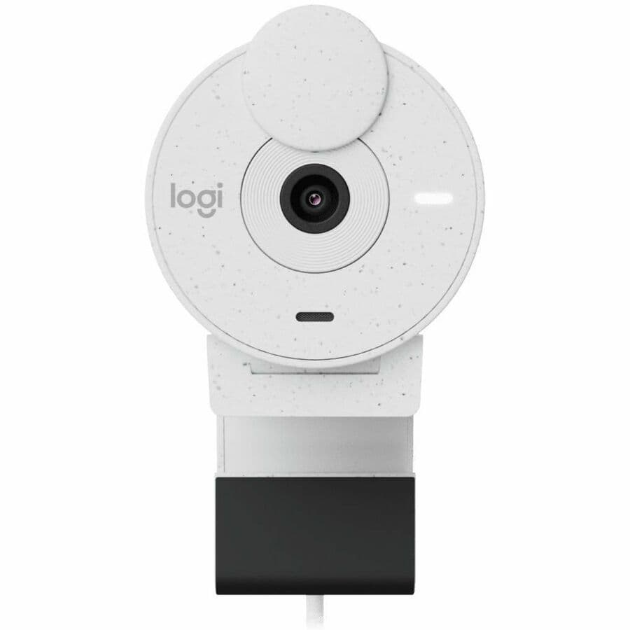 Logitech BRIO 305 1080p webcam in off-white with USB-C connection