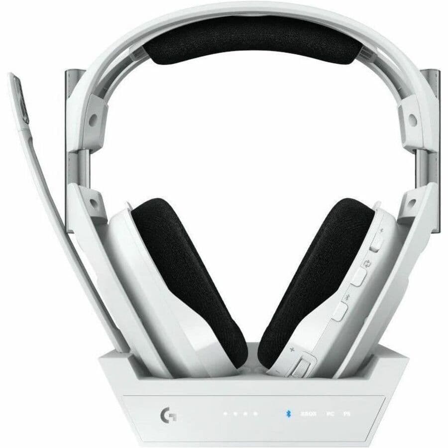 Logitech A50 X wireless gaming headset with base station in white