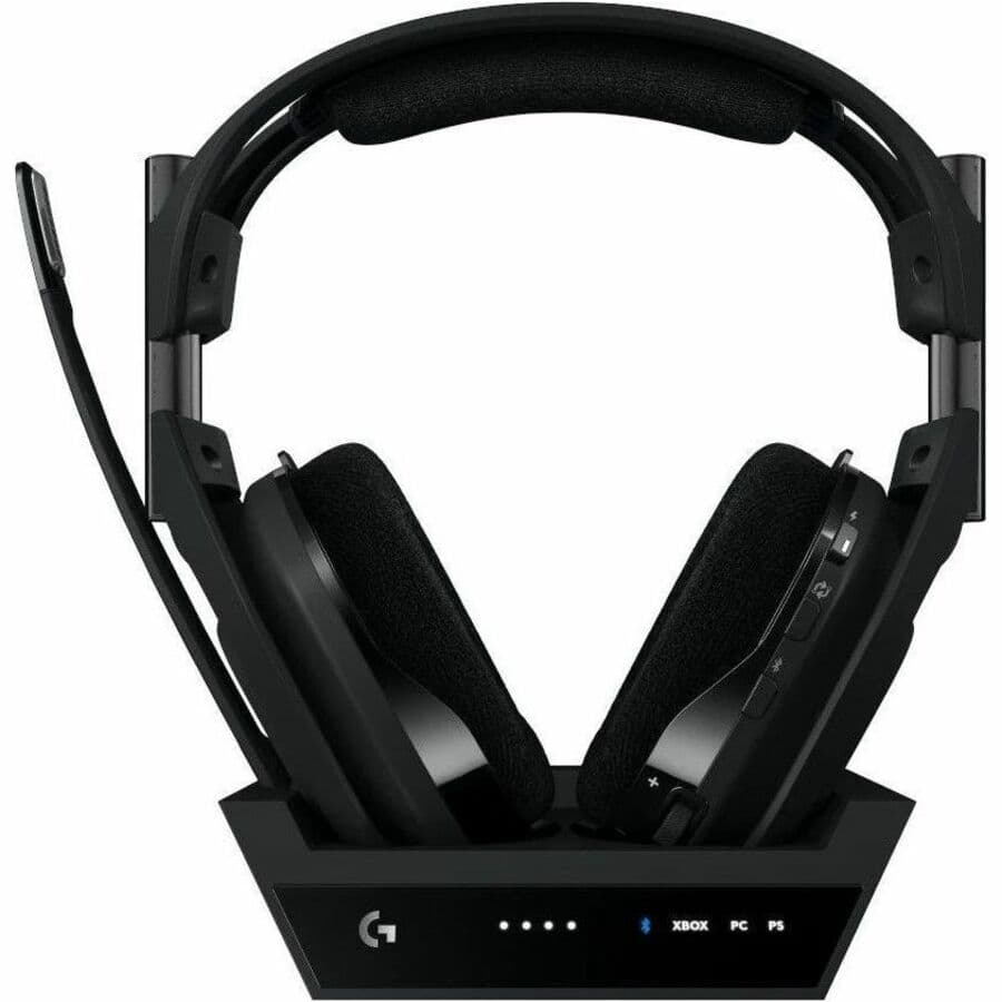 Logitech A50 X wireless gaming headset with HDMI base station and black finish