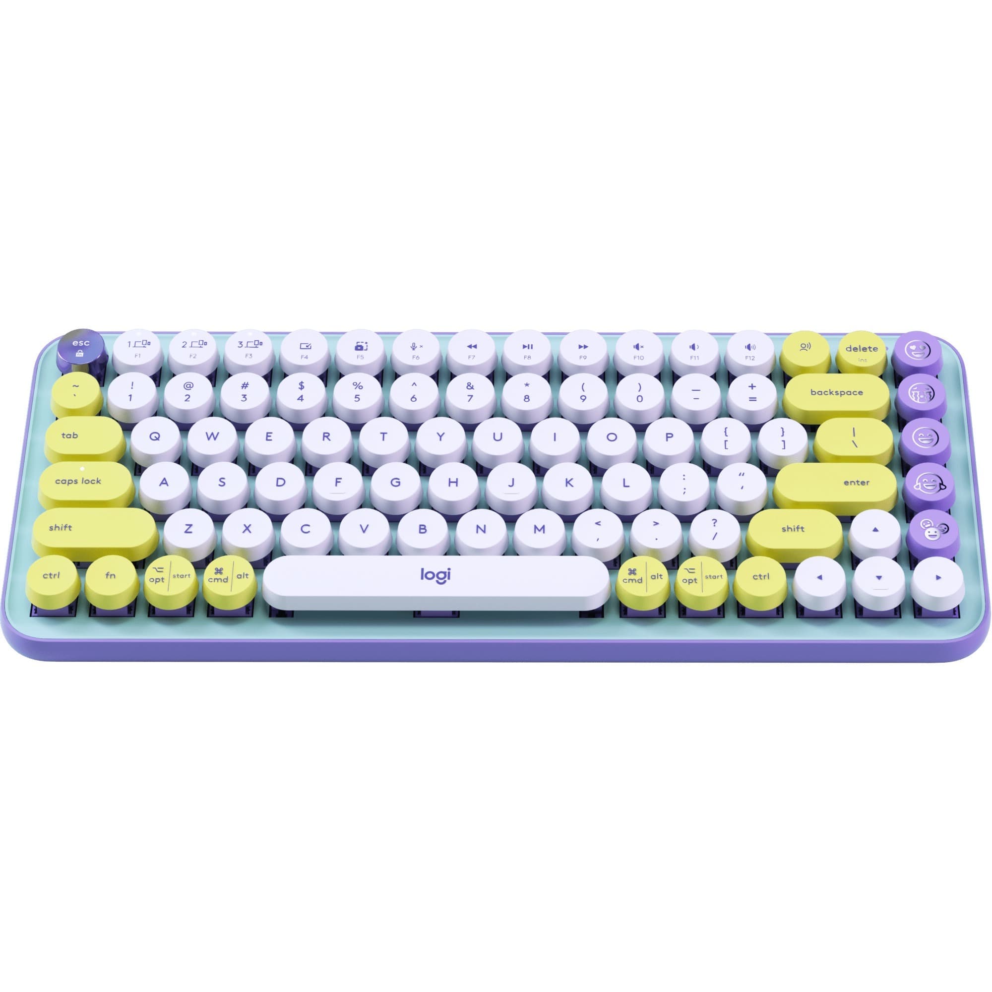 Logitech POP Keys wireless mechanical keyboard with emoji keys in colorful finish