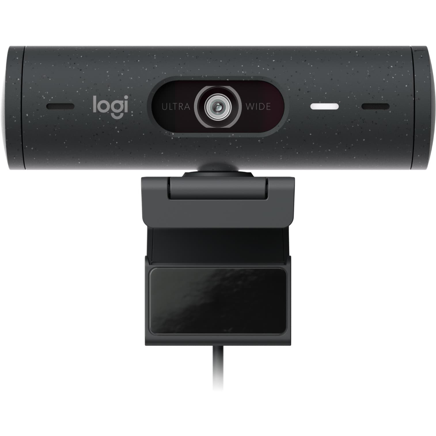 Logitech Brio 500 Graphite webcam with 1080p video, USB-C connectivity, and clip mount