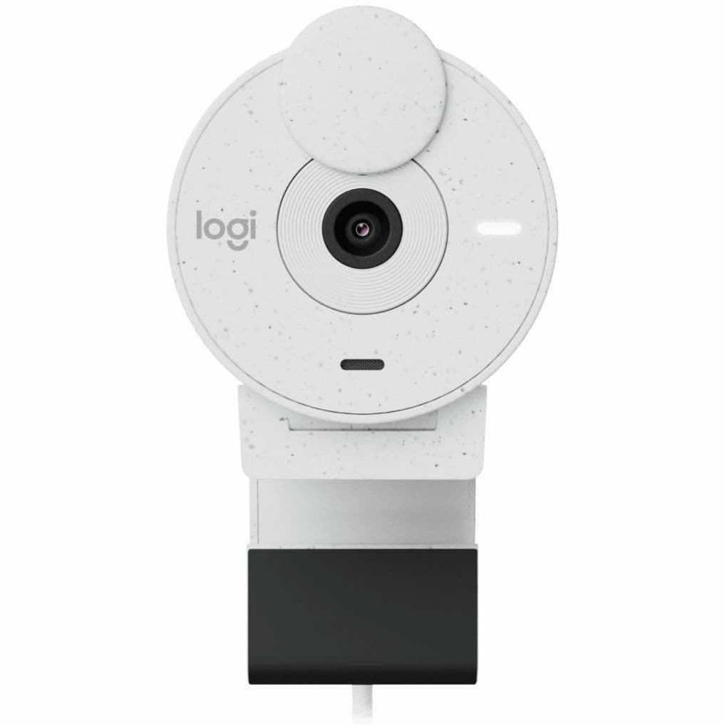 Logitech BRIO 305 1080p webcam in off-white with USB-C connection