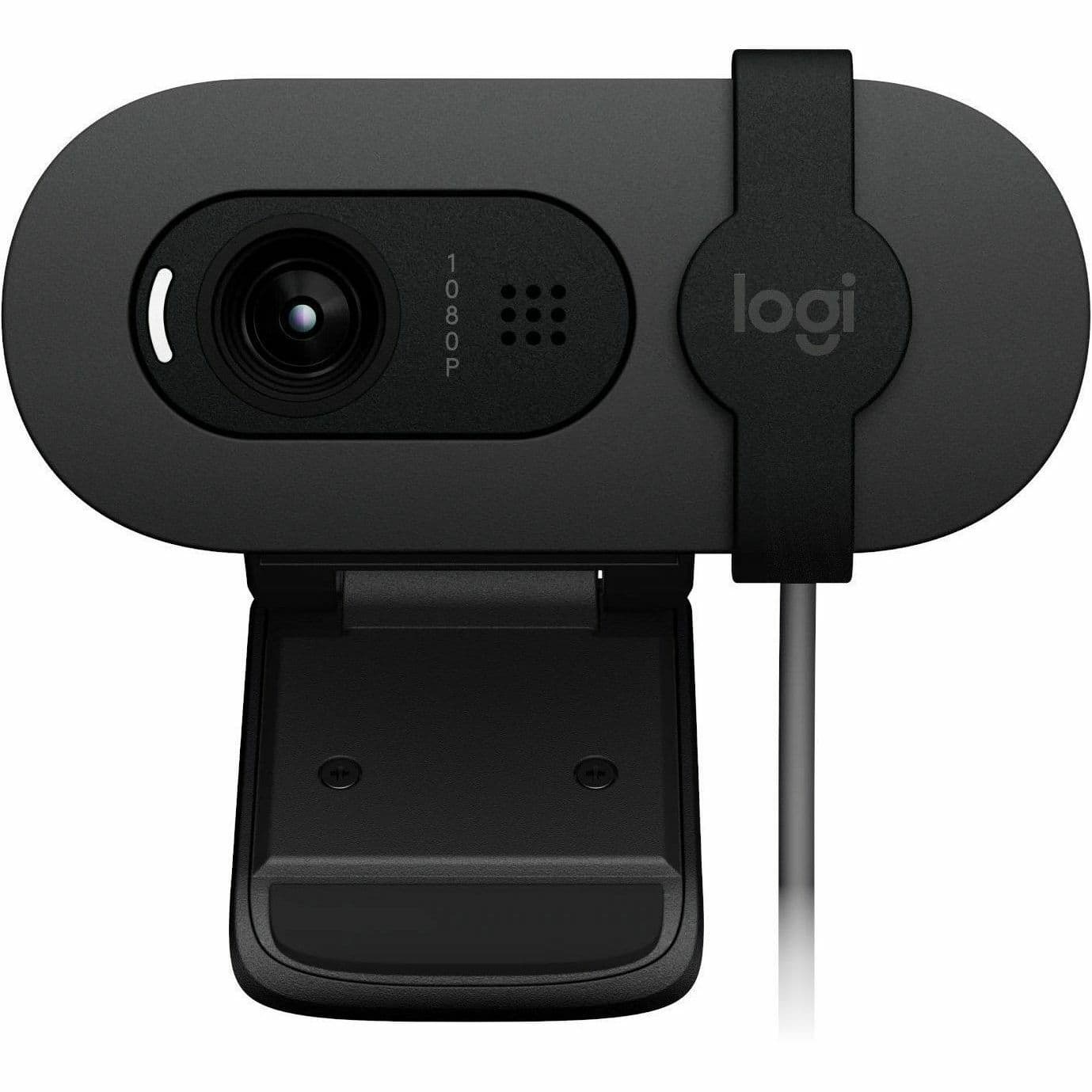 Logitech Brio 100 Graphite webcam with clip mount for Full HD 1080p video calls