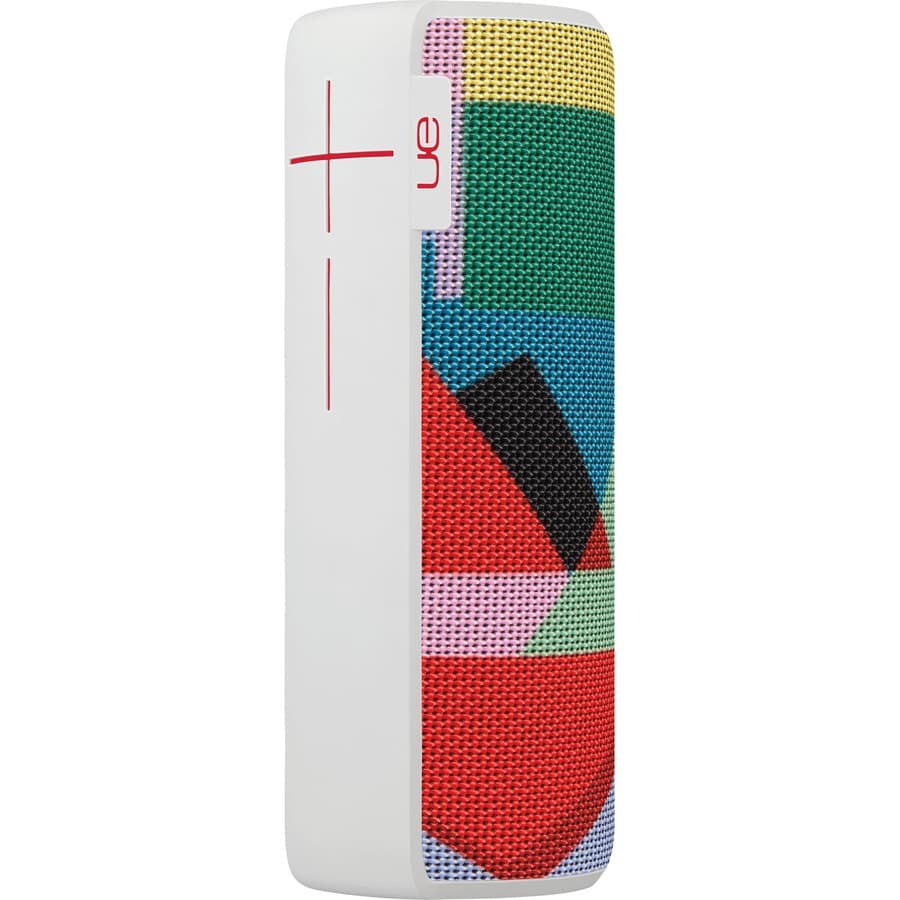 Ultimate Ears MEGABOOM Kaleidoscope portable Bluetooth speaker in a cylindrical design