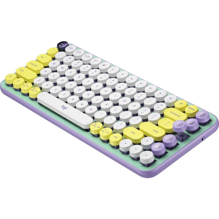 Logitech POP Keys wireless mechanical keyboard with emoji keys in colorful finish