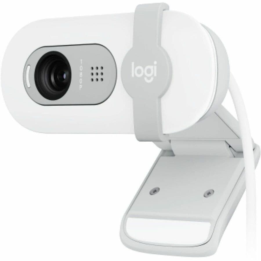Logitech Brio 100 Webcam White front view for 1080p HD video calls