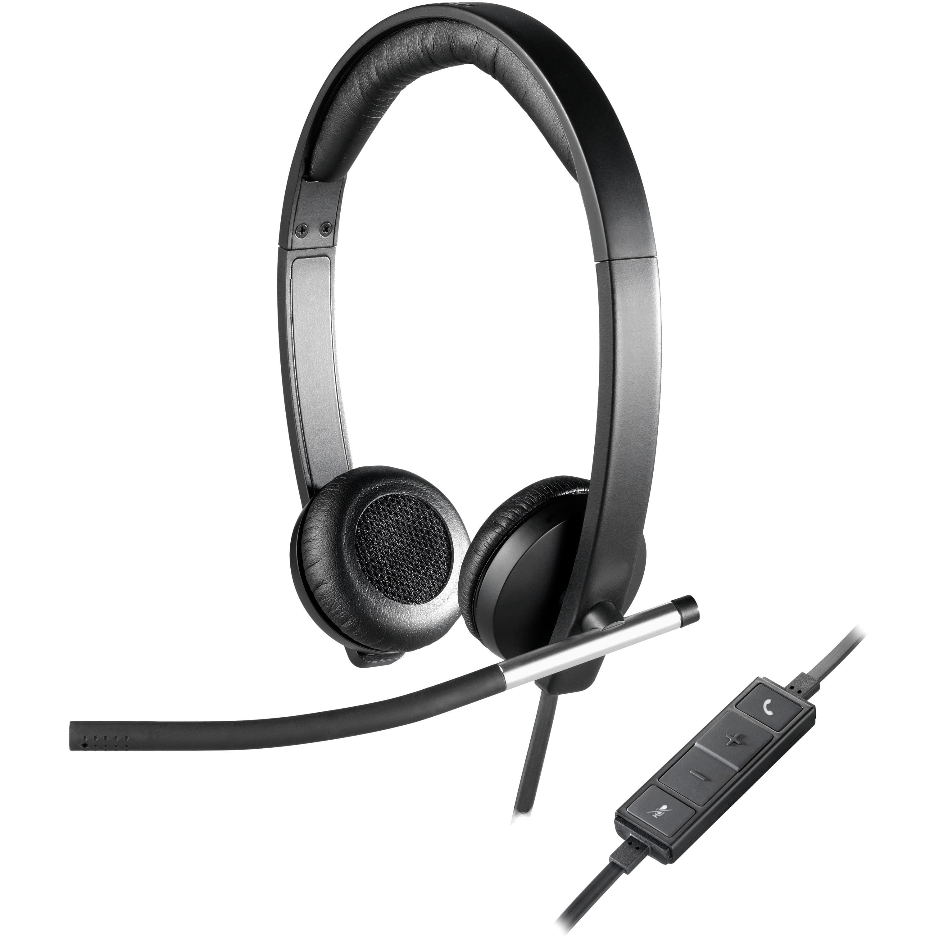 Logitech USB Headset Stereo H650e wired business headset with inline controls and in-call LED