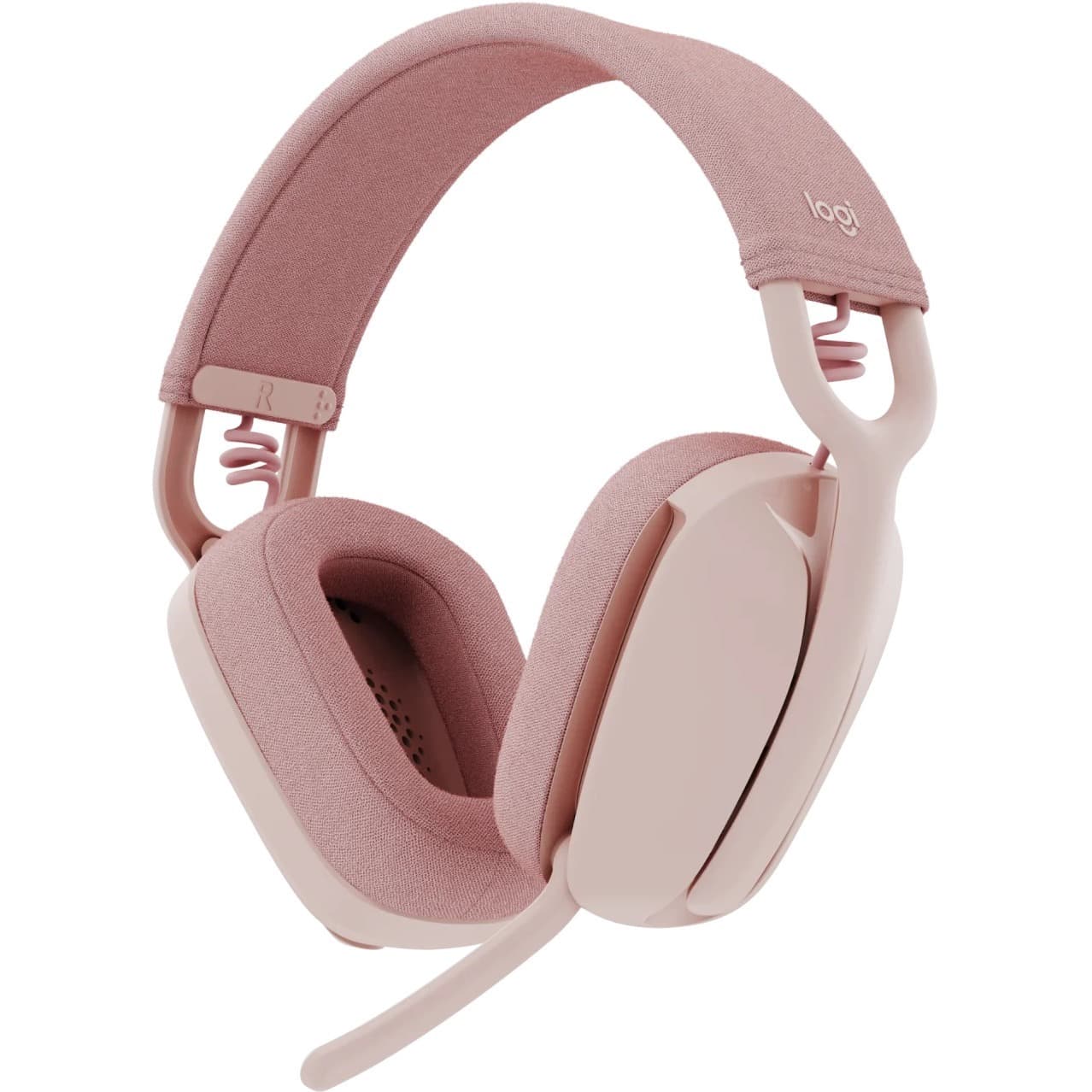 Logitech Zone Vibe 100 Rose wireless headset with boom microphone