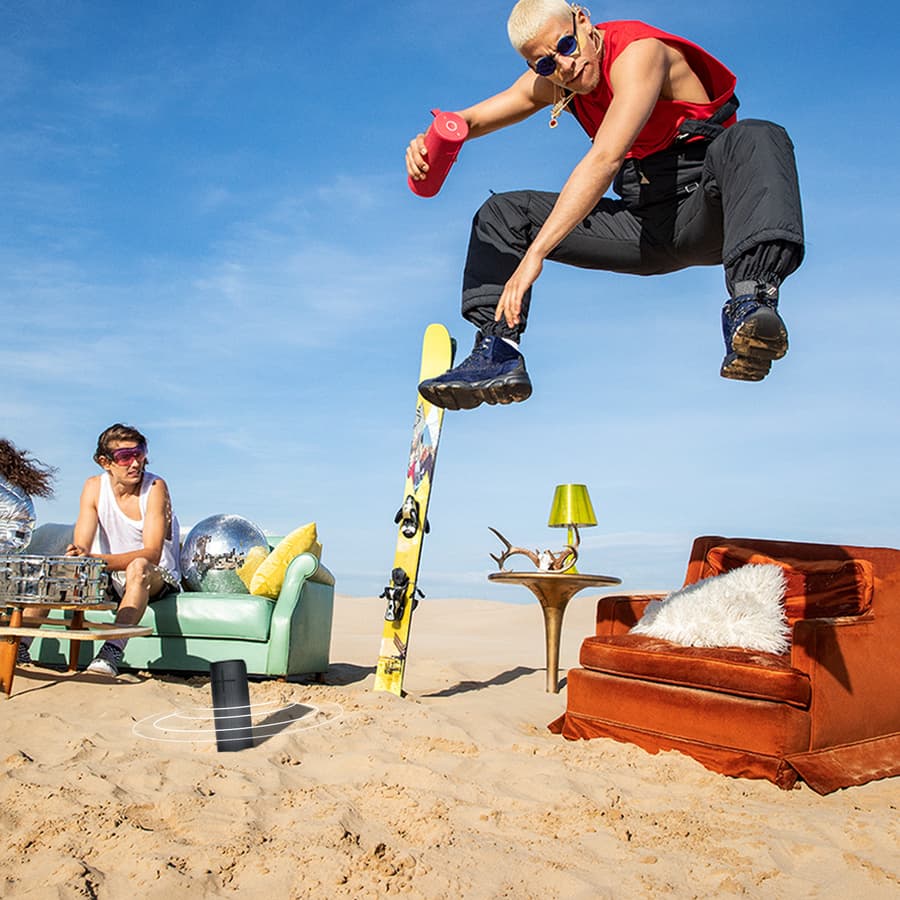 Logitech Ultimate Ears MEGABOOM 3 portable Bluetooth speaker in Sunset Red