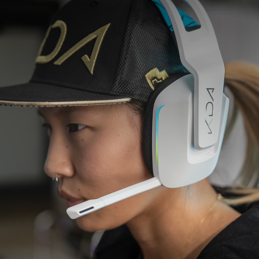 Logitech G733 LIGHTSPEED wireless gaming headset with detachable microphone and over-the-head design