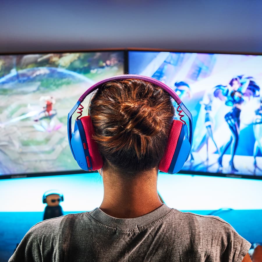 Logitech G435 wireless gaming headset in blue with on-ear design