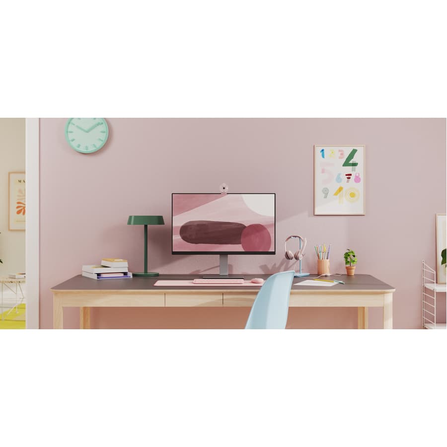 Logitech Brio 300 Rose USB-C webcam with 1080p video and built-in microphone