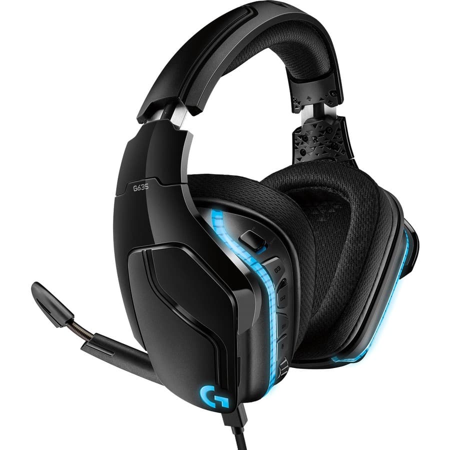 Logitech G635 Wired Gaming Headset, 7.1 Surround | LIGHTSYNC, USB