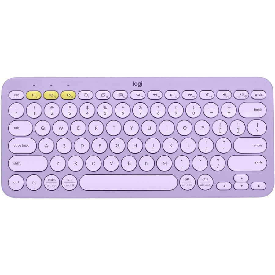 Logitech K380 Multi-Device Bluetooth Keyboard Lavender Lemonade | Wireless