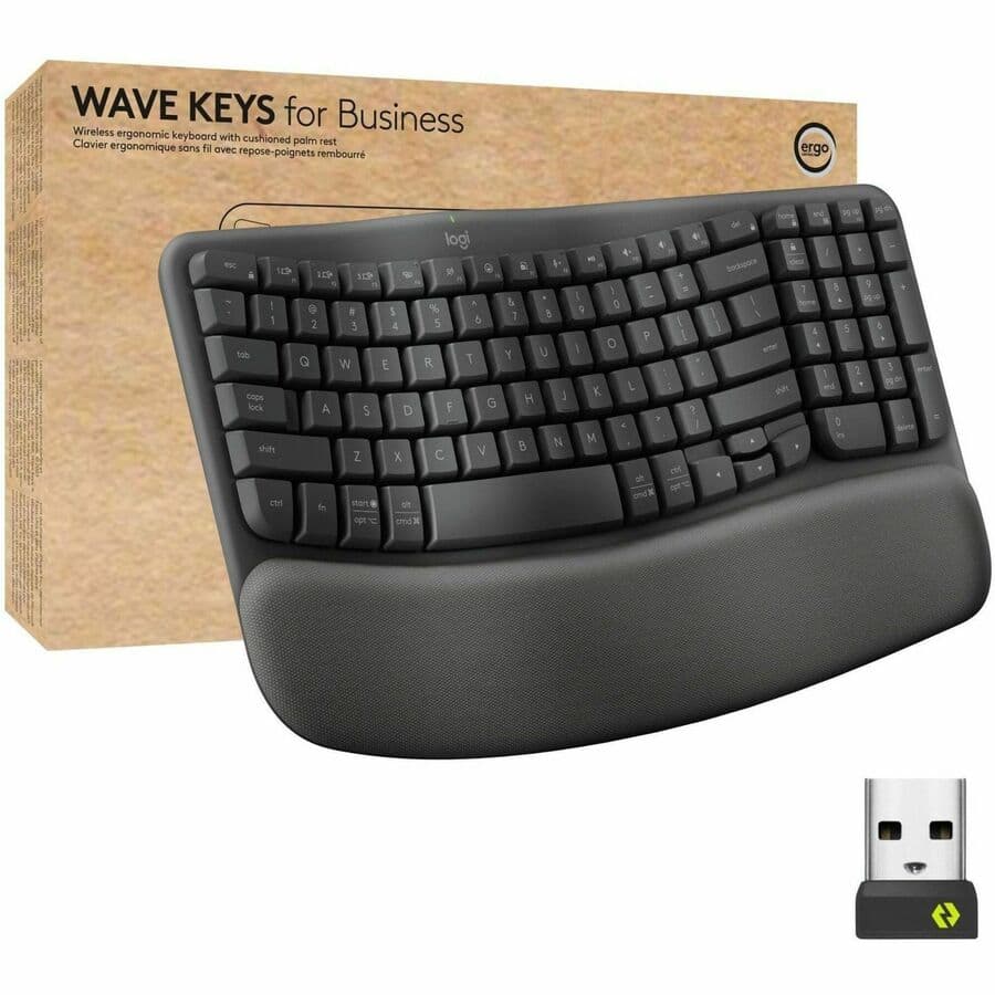 Logitech Wave Keys for Business 920-012058 | Wireless Ergonomic