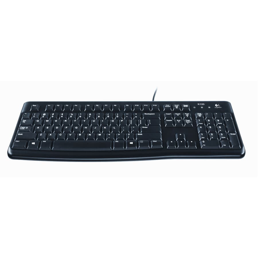 Logitech MK120 wired desktop keyboard and mouse set with full-size keyboard and USB connectivity