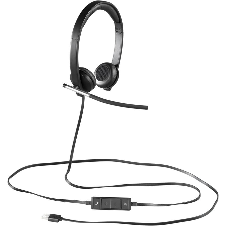 Logitech USB Headset Stereo H650e wired business headset with inline controls and in-call LED