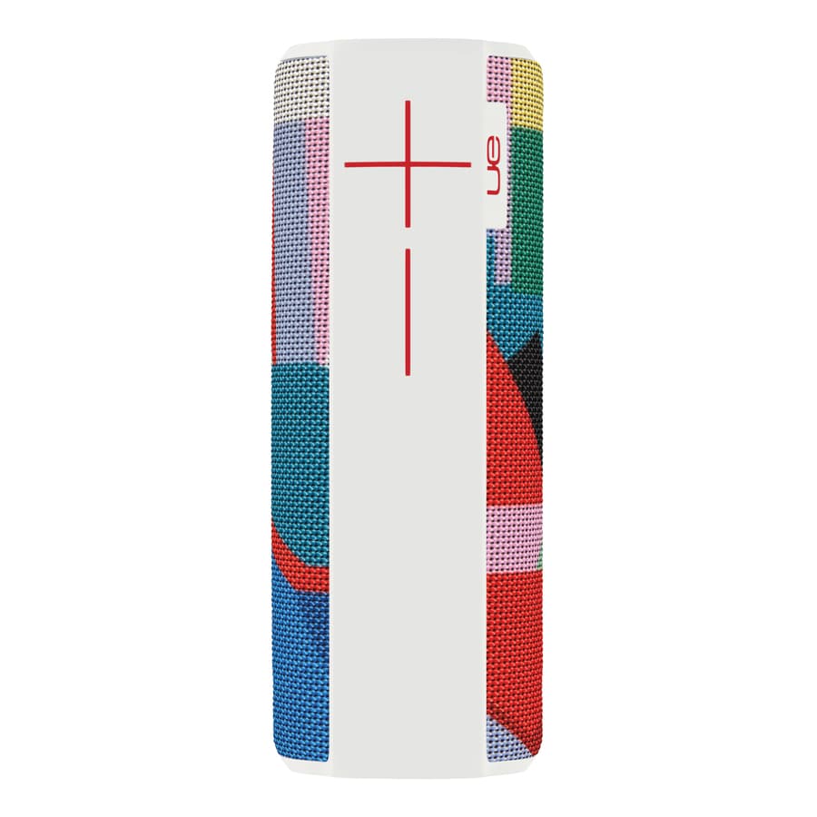 Ultimate Ears MEGABOOM Kaleidoscope portable Bluetooth speaker in a cylindrical design