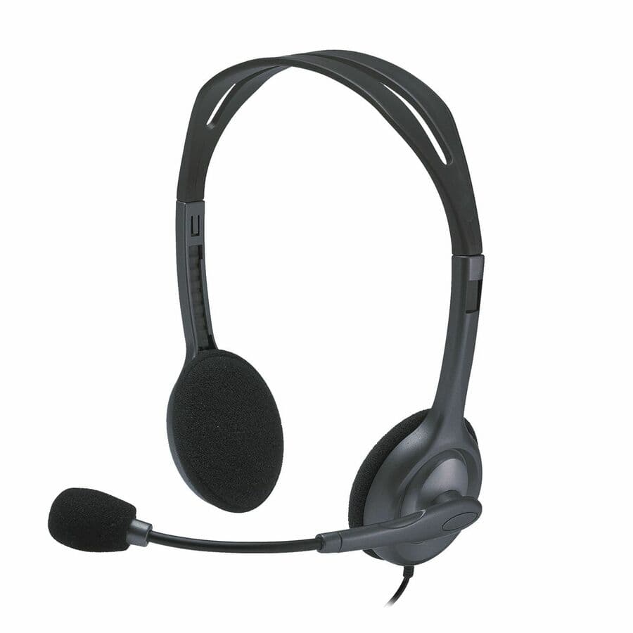 Logitech H111 EDU wired stereo headset with boom microphone for classroom use