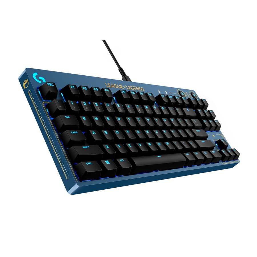 Logitech G Pro mechanical keyboard League Legends edition with compact wired esports design