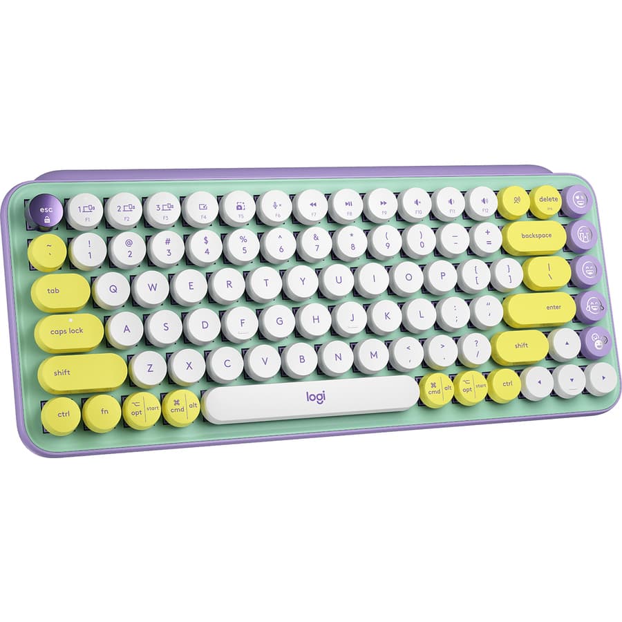 Logitech POP Keys wireless mechanical keyboard with emoji keys in colorful finish
