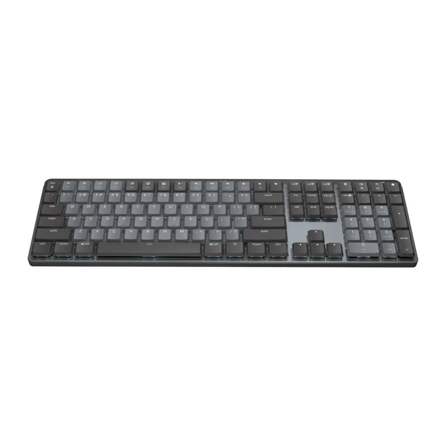 Logitech MX Mechanical wireless illuminated keyboard in graphite with perforated frame
