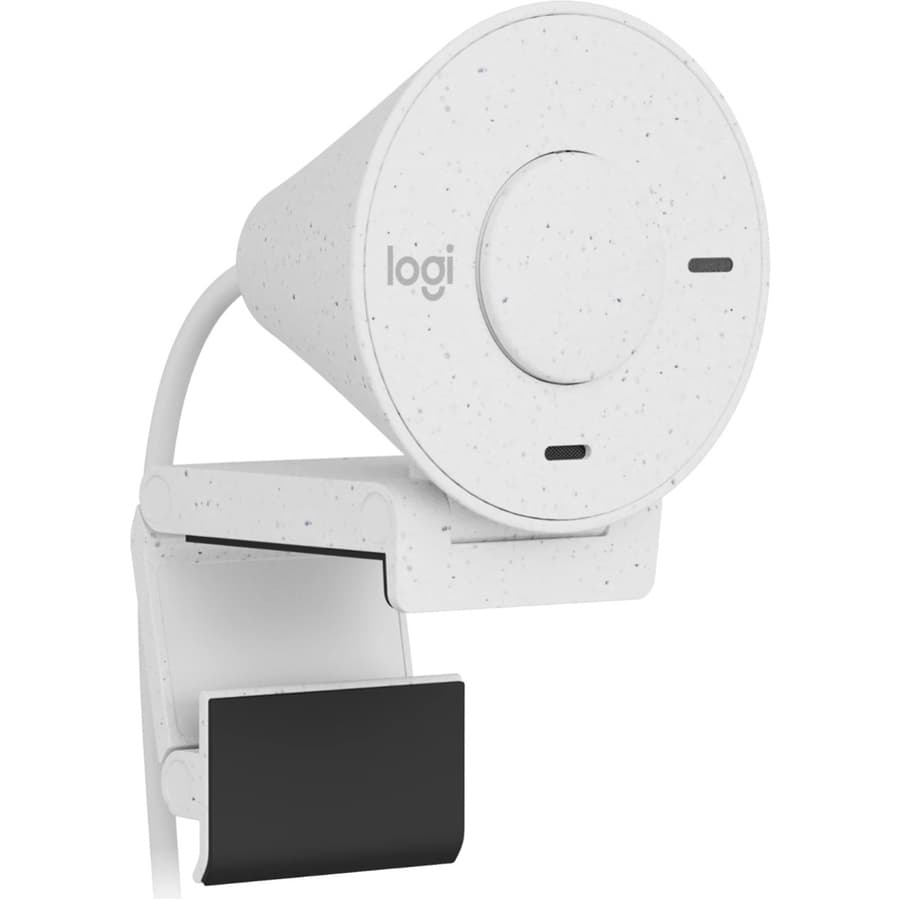 Logitech Brio 300 Off-White USB-C webcam with 1080p video and built-in microphone