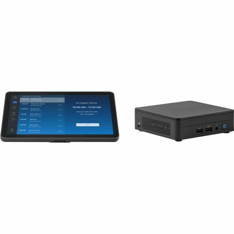 Logitech Zoom Rooms base bundle with Tap, Zoom NUC, and compute mount for conference rooms