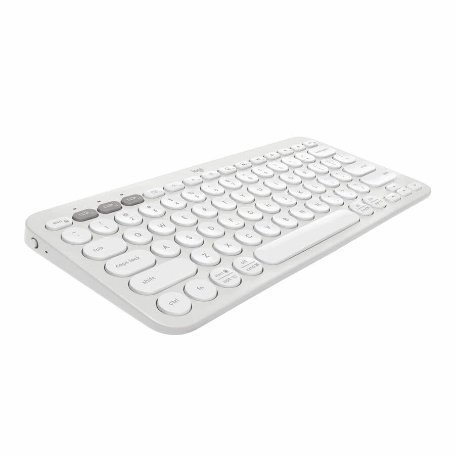 Logitech K380 Wireless Pebble 2 keyboard in Tonal White, compact Bluetooth keyboard