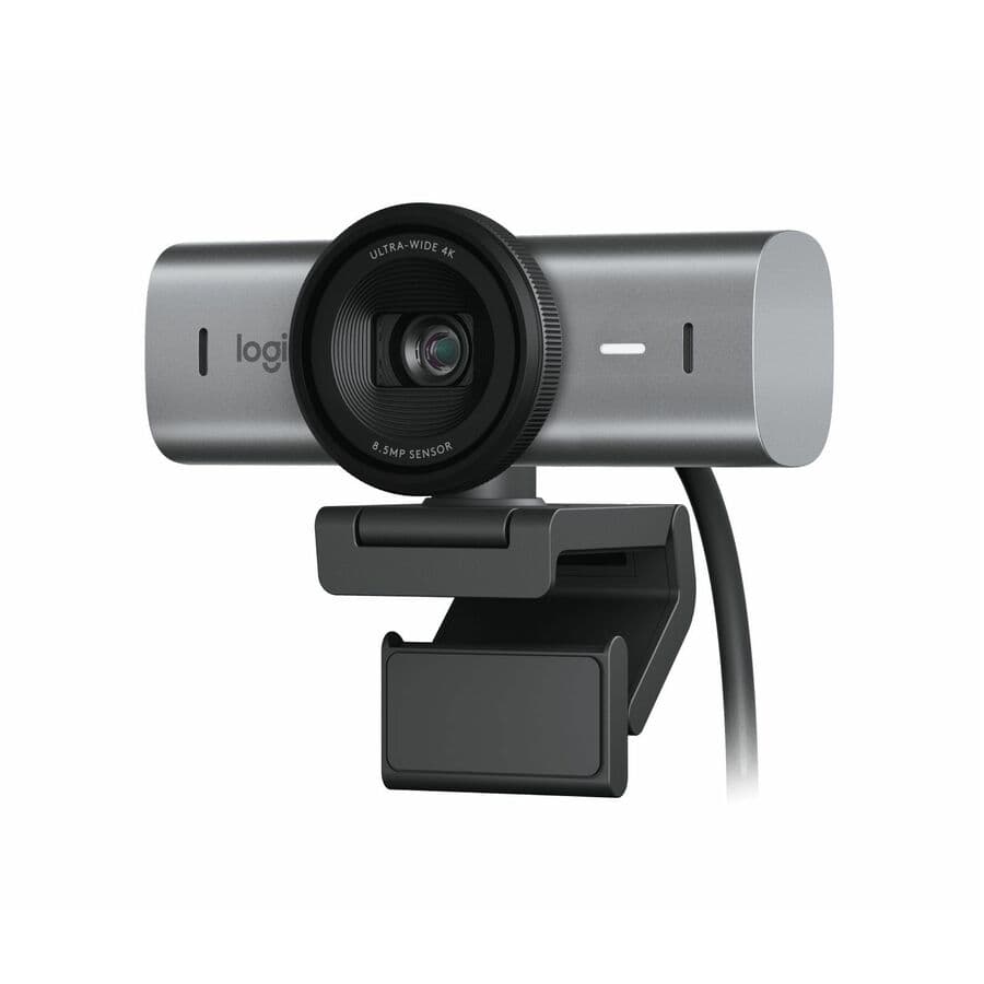 Logitech MX Brio Graphite LAT webcam with 4K video, USB-C connectivity, and clip mount