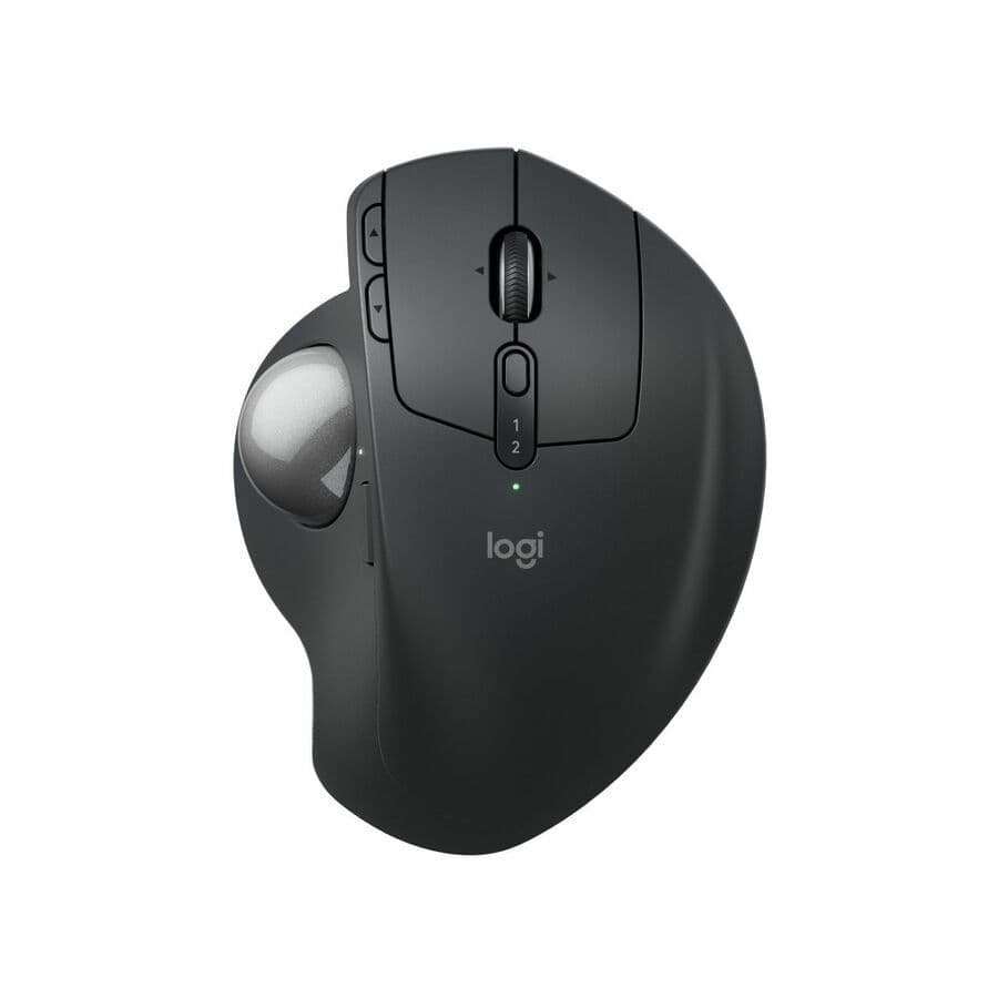 Logitech MX Ergo S graphite wireless ergonomic trackball mouse with dual Bluetooth and 2.4 GHz connectivity