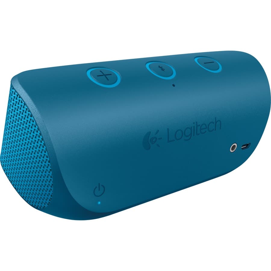 Logitech LA X300 wireless mobile speaker with red housing