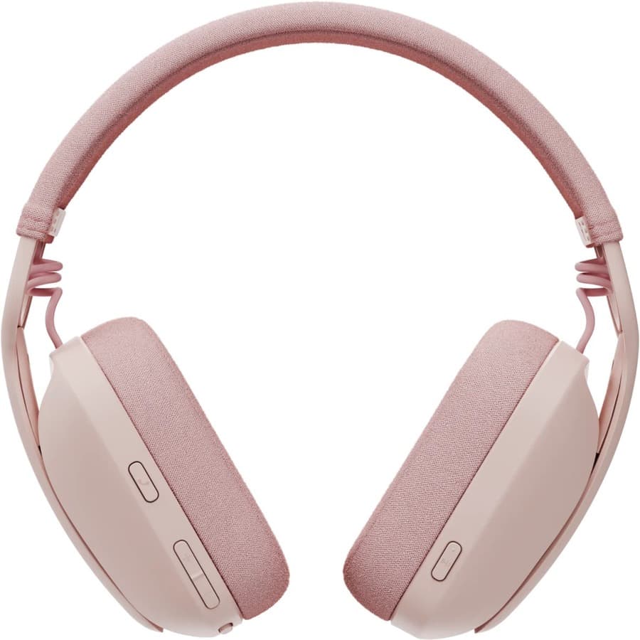 Logitech Zone Vibe 100 Rose wireless headset with boom microphone