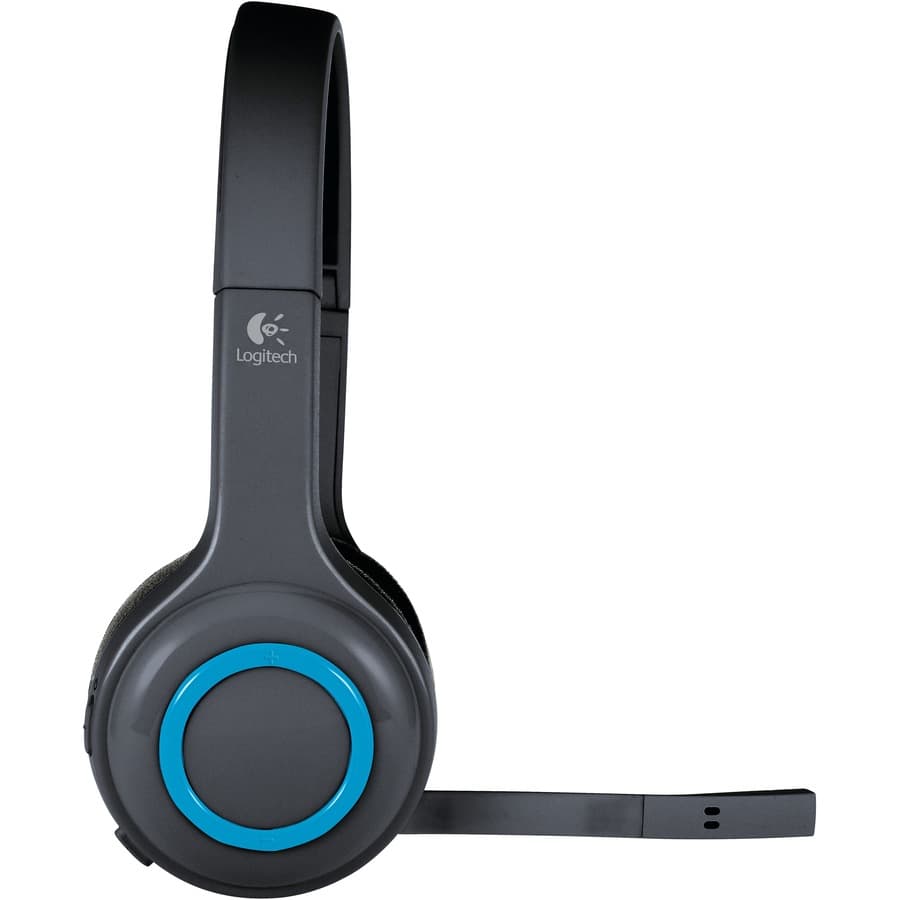 Logitech H600 wireless binaural headset with boom microphone in blue