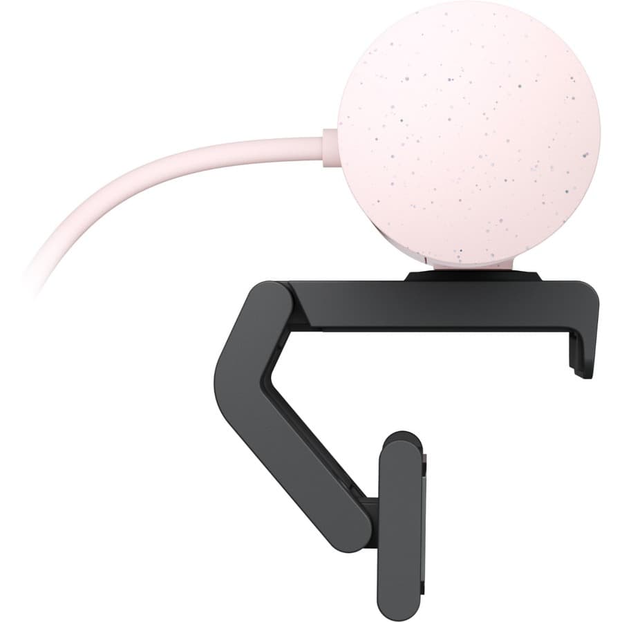Logitech BRIO 500 Rose webcam with 1080p video, autofocus, and privacy shutter