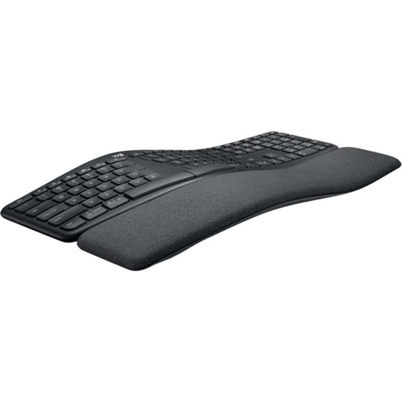 Logitech ERGO K860 Business ergonomic wireless keyboard in graphite with split layout and palm rest